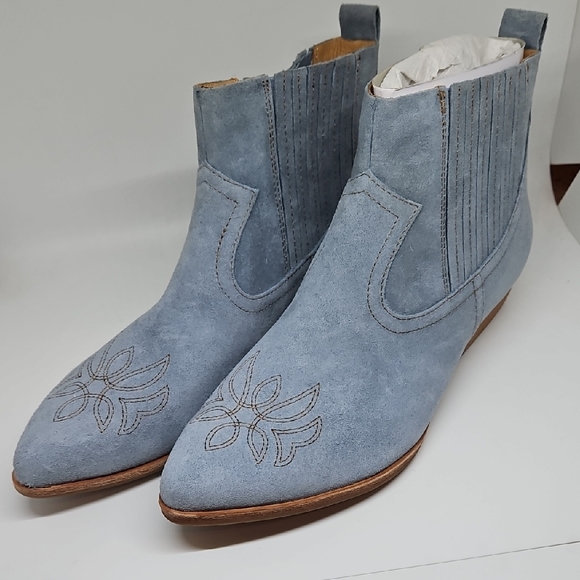 Kork-Ease Shoes - Kork-Ease Women's Light Blue Suede Ankle Booties